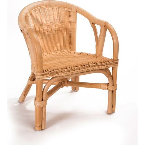 Fauteuil crapaud enfant en rotin naturel - STARK