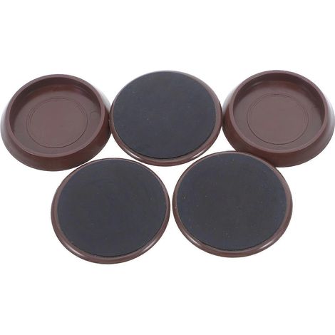 Patins antidérapants en plastique brun pour meubles, compatibles avec les parquets, lot de 5 (1/5)