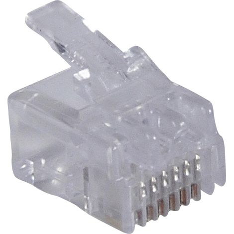 Fiche RJ12 6 contacts largeur 9,65mm pour câble rond LEGRAND 051702