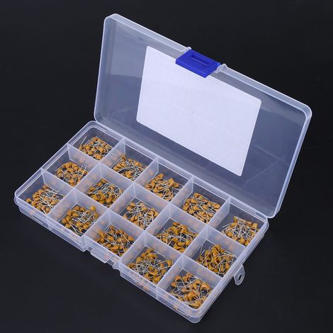 450 Stück Sortiment an mehrlagigen Keramikkondensatoren (15 Werte, 10 pF – 100 nF) mit Box (1/5)