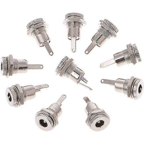 Lot de 10 connecteurs femelles d'alimentation CC (5,5 mm x 2,5 mm) pour montage sur panneau (1/5)