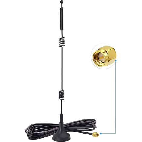 Antenne WiFi 2,4GHz 5GHz 5,8GHz Dual Band Mâle SMA Base Magnétique 9dBi Compatible avec Caméra Sécurité Vedio sans Fil Enregistreur Surveillance Remorque Véhicule Vue Arrière Caméra de Recul (1/5)