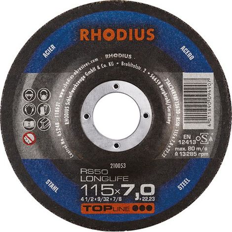 Disco de corte RS50 115 x 7,0mm Acero Rhodius(por 25)