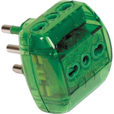 Fme 82.180-0065 adattatore multiplo trasparente da 16A+T 3 prese bipasso (1/2)