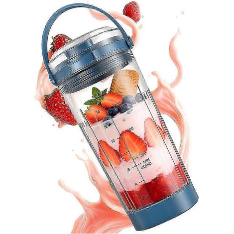 Bol mélangeur de 532 ml (18 oz) avec couvercle à bec verseur et joint pour blenders portables Ninja Blast séries BC100 et BC151 (bleu) (1/5)