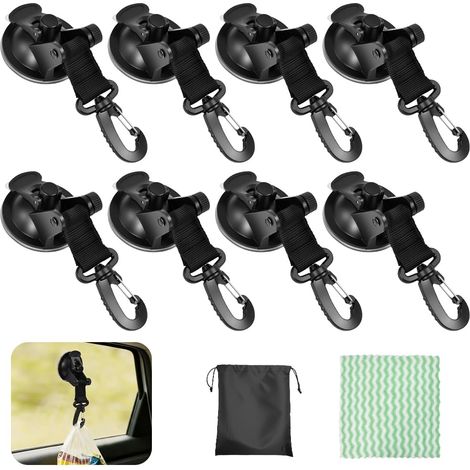 Lot de 8 Crochets à Ventouse Crochets de Camping à Ventouses Ventouses d'ancrage Supportant Jusqu'à 16 kg Ventouses Extra-Fortes de 6,5 cm pour Camping-Car, Caravane Tente, Voiture, Auvent (1/5)