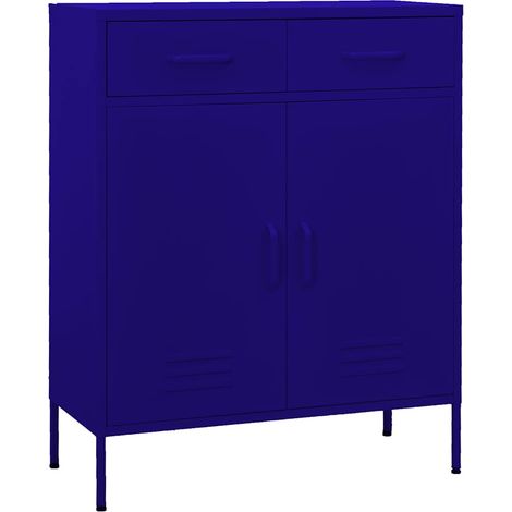 Armoire de rangement-Meuble de stockage Bleu marine 80x35x101,5 cm Acier 873904 (1/5)