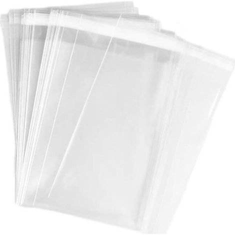 Lot de 200 sachets à bonbons en cellophane transparent refermables 12,7 x 17,8 cm