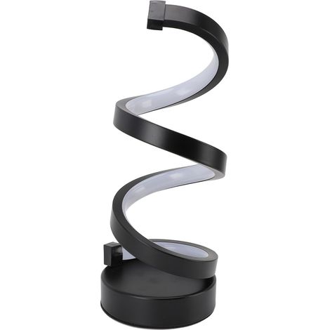 Lampe de bureau LED spirale décorative moderne, 3 teintes réglables intenses, variateur progressif, alimentation USB, matériau ABS, 308g (1/5)