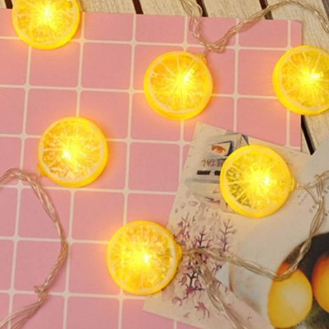 Guirlande Lumineuse LED Citron - 20 Ampoules Jaune - 3 M - Fil Cuivre Isolé - Usage Intérieur Extérieur - Pour Décoration Maison Jardin Fête - 1 Pièce (1/5)