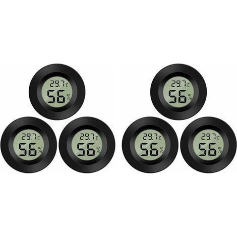 Lot de 6 hygromètres-thermomètres numériques LCD mesurant l'humidité pour humidificateur, déshumidificateur, serre, cave, chambre de bébé. (1/5)