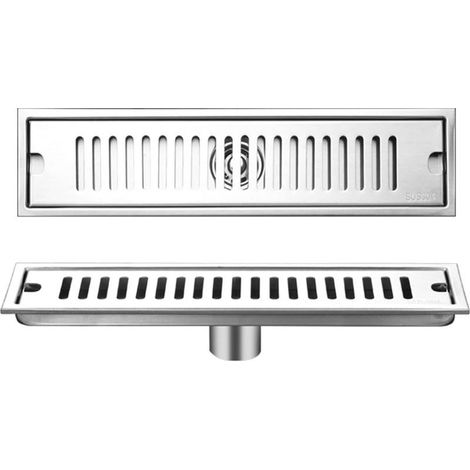 Long Shower Drain,Stainless Steel Removable Floor Drain with Double Filtration 40cm for Bathroom,Toilet,Kitchen,Balcony (1/5)