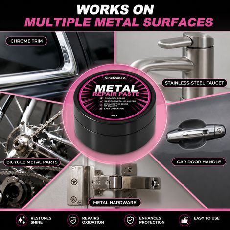 KineShineX Metal Repair and Polishing Compound - Removes Oxidation, Rust, and Dullness Maintains Chrome Plating on Stainless Steel (1/5)
