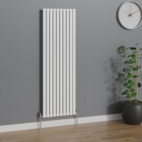 WarmeHaus Vertical Oval Single Panel White Radiator 1800x590mm