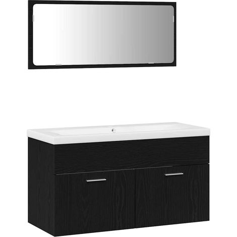 Maison Exclusive - Badezimmermöbel-Set 3 pcs Schwarz Eichen-Optik