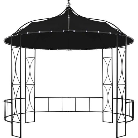 Tonnelle Barnum de Jardin, Pavillon, Pergola, Tente de jardin, 300 x 290 cm Anthracite Rond OIB8875E (1/5)