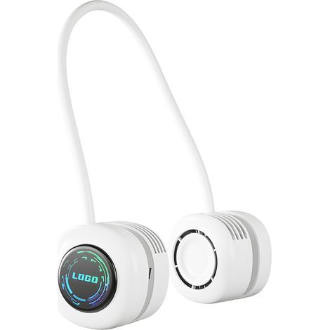 Freihändiger Nackenventilator, USB-wiederaufladbar, tragbar, 360° faltbar, mit zwei Windköpfen, leiser 3-Stufen-Ventilator für Sport, Laufen, Reisen, Camping und Zuhause (1/5)