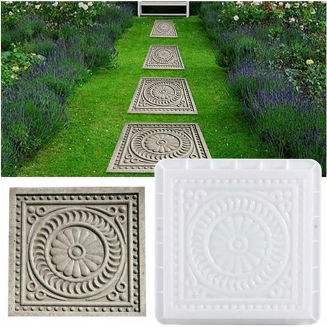 Stampo per calcestruzzo - AIMOONSA - Quatre Lotus - 32x32x6 cm - Polipropilene riutilizzabile (1/5)