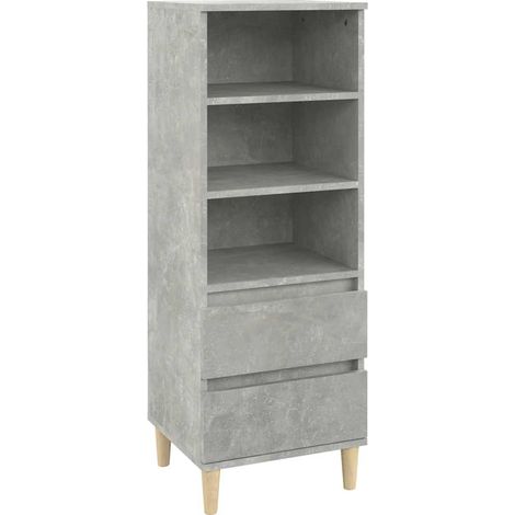 Buffet haut, Commode Armoire Luxueux, pour Salon Chambre Entrée Cuisine, Gris béton 40x36x110 cm Bois d'ingénierie OIB4214E (1/5)