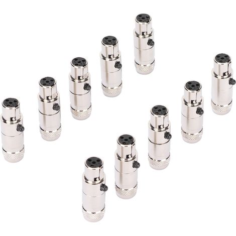 Connecteur XLR Femelle 4 Broches Compact Anti-Bruit pour Câbles Microphone Stéréo (1/5)