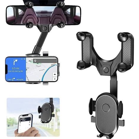 Handyhalterung für den Rückspiegel,360-Grad-Handyhalterung für das Auto,drehbare und verstellbare Universal-Handyhalterung für das Auto