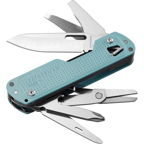 Leatherman FREE® T4 Herramienta Multiusos Azul Ártico – 12 funciones, acero inoxidable 420HC, apertura magnética, diseño compacto y seguro (1/3)
