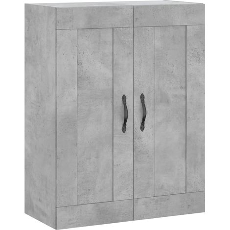 Armoire murale en bois d'ingénierie 69,5 x 34 x 90 cm avec 3 compartiments élégante et moderne en gris béton (1/5)
