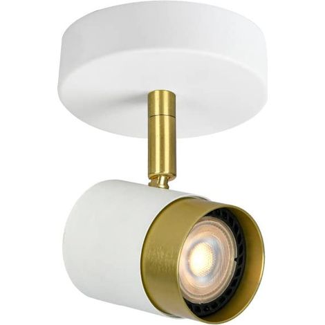 Plafonnier LED en aluminium IP20 1 ampoule orientable Spot de plafond moderne pour cuisine, salon, chambre à coucher Blanc (1/5)