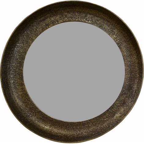 Miroir rond doré élégant avec cadre texturé raffiné - doré texturé patiné élégant