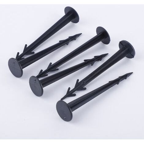 Lot de 100 Piquets d'ancrage en Plastique Noir 12 cm résistants aux UV (1/5)