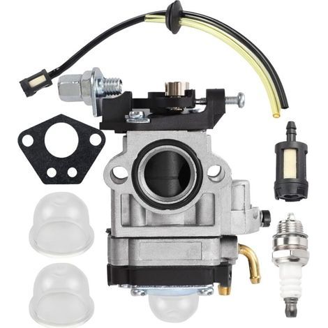 Kit Carburateur Débroussailleuse Universel 52cc 49cc 43cc - Carbu Moteur avec Joint Tuyau Bougie et Filtre à Essence pour Tondeuse Taille-Haie Tronçonneuse