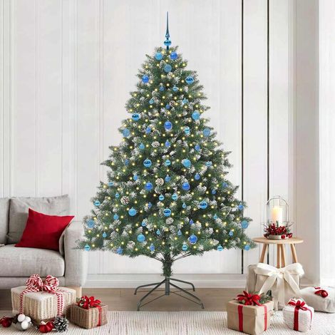 Künstlicher Weihnachtsbaum mit 300 LEDs mit Ständer Grün 210 cm
