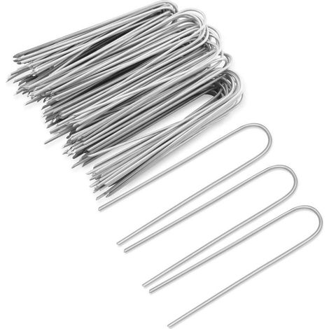lot de 100 piquets de fixation en acier 2,9 mm, 150 mm long, 25 mm large (1/5)