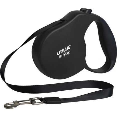 Utilia Pet Guinzaglio Retrattile A Nastro Medium Mt. 5 Per Cani Fino A Kg. 18 Col. Nero