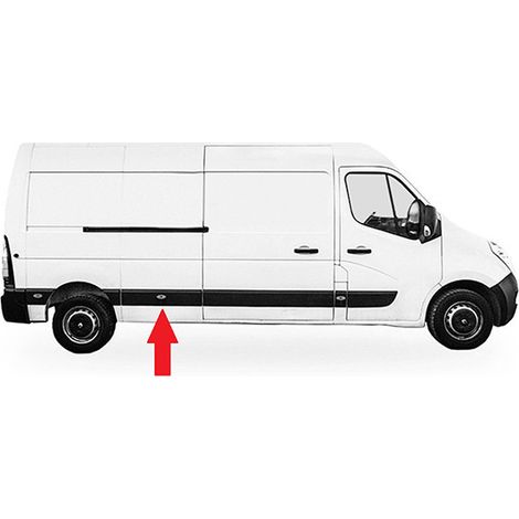 Moulure latérale centrale arrière droite noire long Renault Master 3 depuis 2010