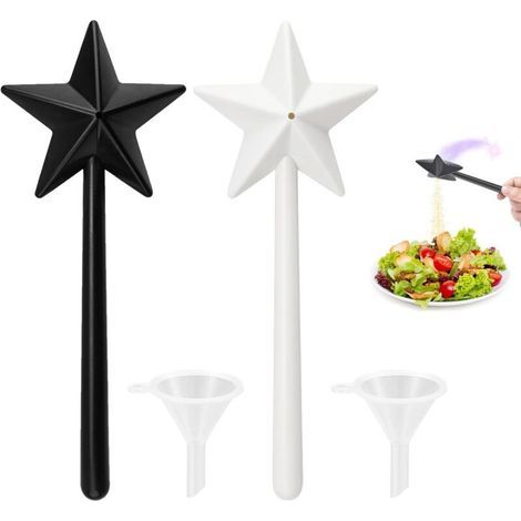 2 Pièces Baguette Magique Pour La Cuisine, Salière et Poivrière Baguette, Distributeur Sel Et Poivre Cuisine, Distributeur à Épices Magique, Salière et Poivrière Étoile, pour Cuisine (1/5)