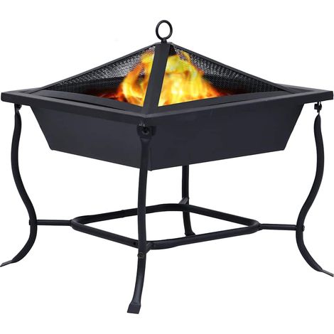 vidaXL Braciere Nero 42x42x45 cm in Acciaio