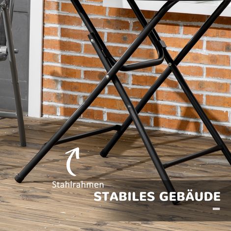 Table de jardin pliante ronde 80 cm pour 4 personnes, table d'extérieur aspect bois gris anthracite, parfaite pour balcon et terrasse (1/5)