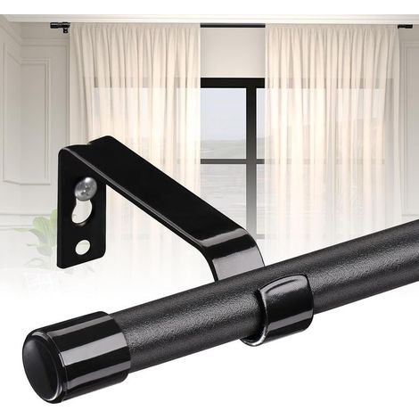 Tringle Rideau Extensible,71-140cm Tringle Rideau,Ensemble de Rail de Rideau avec supports Réglables,Acier Haute Performance -Tringle à Rideaux en Acier pour Salle de Bain Chambre Cuisine (1/4)