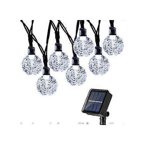 Solar Lichterkette Auen, 50er LED Kristallkugeln 7 Meter Solar Kupferdraht Lichterkette, 8 Modi Wasserdicht Solarlichterkette Aussen fr Garten, Bume,