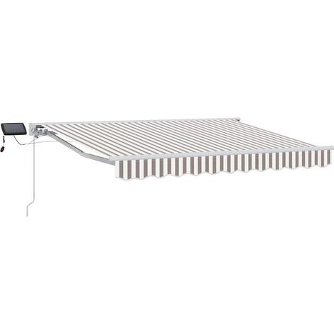 Cadre de store à persiennes manuel avec éclairage LED, gris clair et blanc, 3 x 2,5 mètres (1/5)