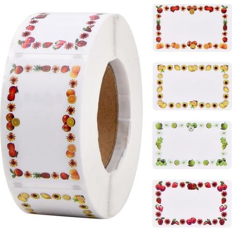 500 etichette per marmellata, 5 x 3 cm, etichette autoadesive per frutta, etichette vuote, adesivi per confezioni regalo, etichette autoadesive per barattoli di conserve, confezioni regalo (1/5)