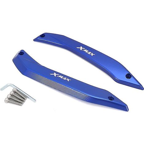 Déflecteurs de pare-brise et supports de pare-brise en aluminium bleu (modèles 2017-2021) pour Yamaha Xmax 125, 250, 300 et 400. (1/5)