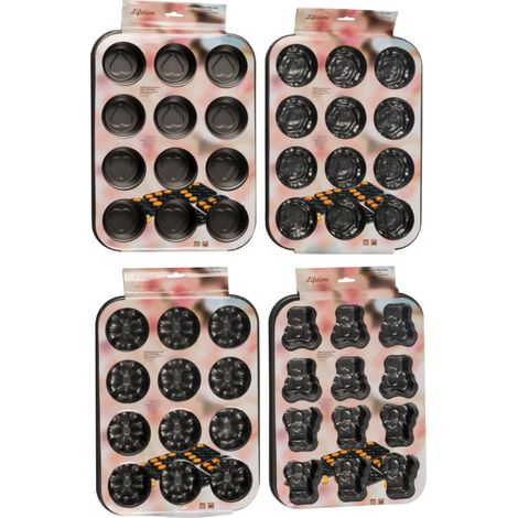 Moule à muffins Lifetime 43,5 x 28,4 cm Noir Assortiment