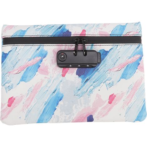 Sacoche anti-odeur en cuir PU, couture renforcée, fermeture étanche à glissière, poche étanche avec cadenas à code, coloris variés (1/5)