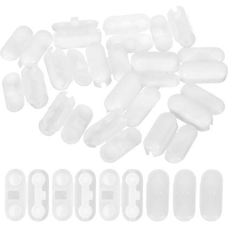 Accessoires pour stores enrouleurs en plastique (lot de 100) - Blanc - 1,70 x 1,50 x 0,70 cm - Matériau POM - Chaînettes de protection incluses (1/5)