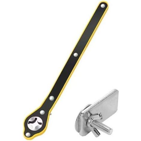 Lntyq Clé à molette pour Voiture - Clé à cliquet Jack pour cric à Ciseaux,Clé à Ergot pour Pneu, clé à Voiture, Conception Bouton Positif et d'inversion (1/4)