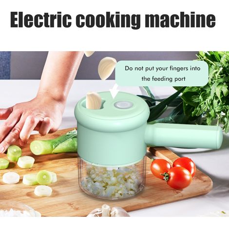 2-in-1 Hand-Knoblauchmühle, Gemüseschneider, tragbarer Küchenprozessor für Knoblauch, Paprika, Chili, Zwiebeln, Sellerie, Ingwer und Fleisch (1/5)