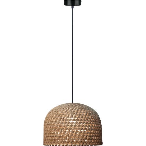 Suspension rotin tressé scandinave dôme Ø50 E27 Kanso (1/5)