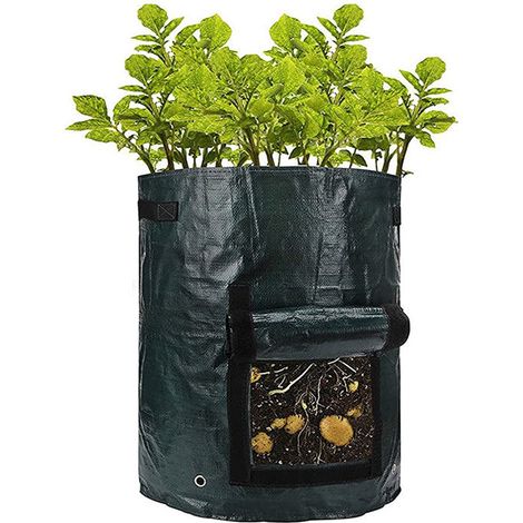 Sac de culture en PE pour plantes, 3 gallons (11,4 litres), pochette de jardin respirante, noir, 25 x 22 cm